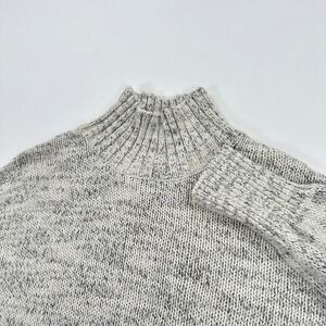Pure Jill Womens Sweater S Petite Grey Marled Mock Neck Knit Minimalist Cozy